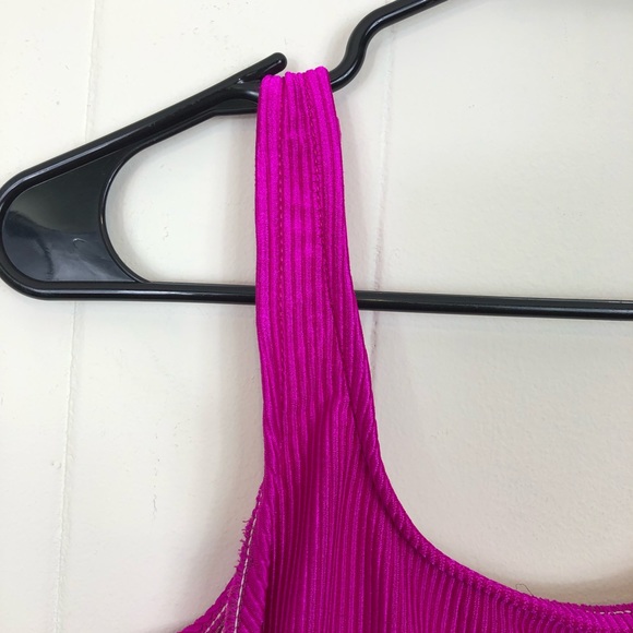 Vintage 90s Jantzen Shimmery Fuchsia One Piece Swimsuit Sz S - Picture 5 of 8